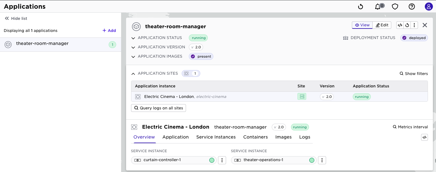 Inspect updated application