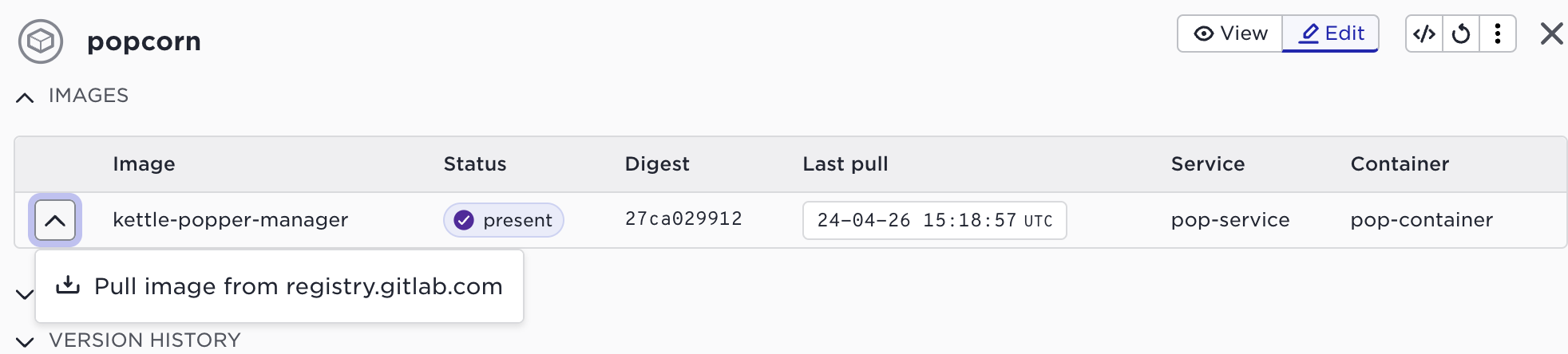 Pull image