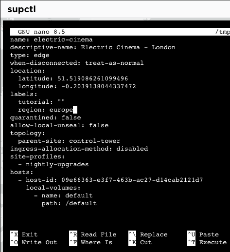 Web supctl edit site